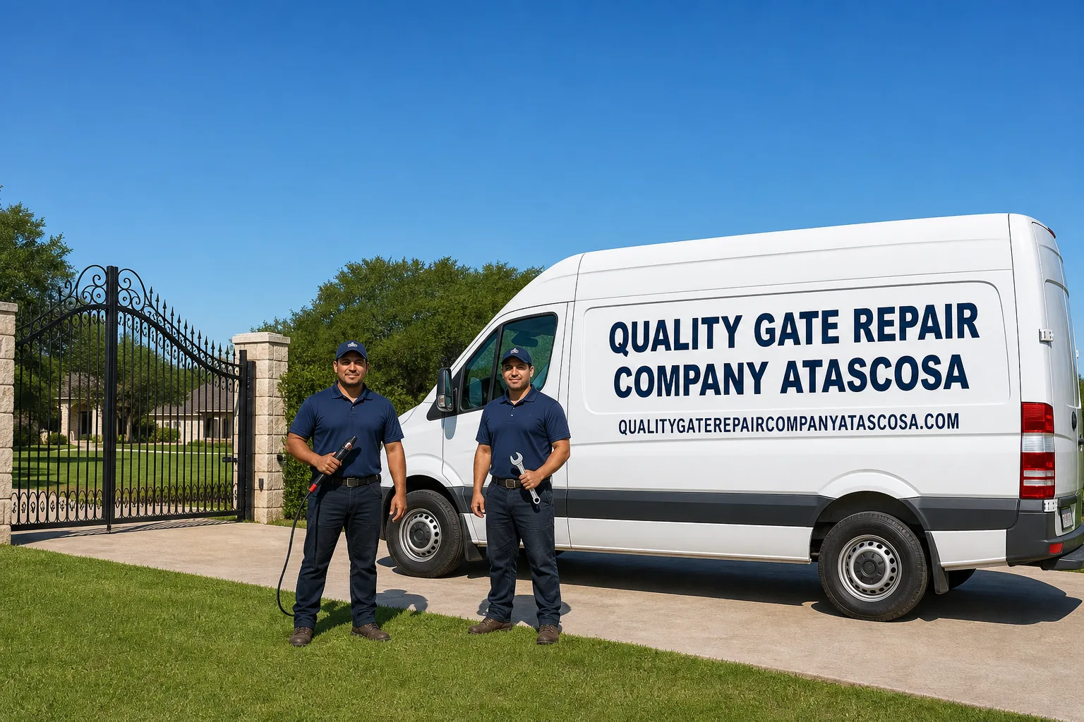 Quality Gate Repair Company Atascosa service vehicle and crew in Atascosa, TX
